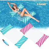 Schwimmende Hängematte, 2 Stück, 4-in-1 Aufblasbare Hängematte Für Den Pool, Aufblasbare Wasserhängematte, Faltbare Schwimmende Hängematte, Ultraleicht, Liege-schwimmhilfe Für Erwachsene, Strandparty,