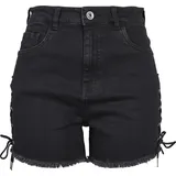 URBAN CLASSICS Waist Denim Lace Up Kurze Hose Black 26