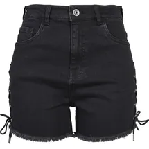 URBAN CLASSICS Waist Denim Lace Up Kurze Hose Black 26