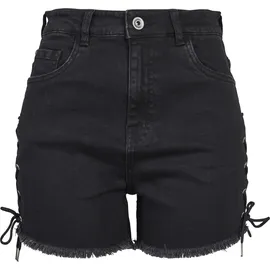 URBAN CLASSICS Waist Denim Lace Up Kurze Hose Black 26