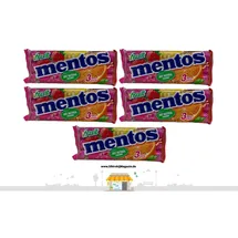 Mentos Kaubon "FRUCHT" Orange,Erdbeer&Zitrone 5 x 114g(15 Rollen a 38g)MHD 07/24