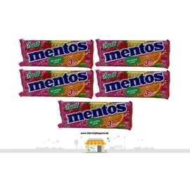 Mentos Kaubon "FRUCHT" Orange,Erdbeer&Zitrone 5 x 114g(15 Rollen a 38g)MHD 07/24