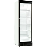 Flaschenkühlschrank mit 1 Glastür Getränkekühlschrank Kühlschrank Gastro 362 L weiß