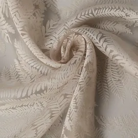 Gerster Gardine Edna (1 St), Kräuselband, halbtransparent, Ausbrenner, floral beige