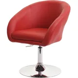 MCW Esszimmerstuhl HWC-F19, Küchenstuhl Stuhl Drehstuhl Loungesessel, drehbar höhenverstellbar ~ Kunstleder rot