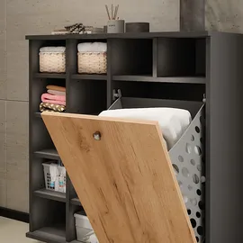 Vicco Wäscheschrank Fynn Anthrazit/Goldkraft Eiche 78.4 x 91.6 cm