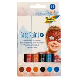 folia 6er-Pack Face Paint Stifte »Wild« mehrfarbig