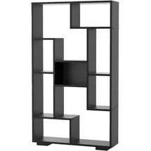 Costway Bücherregal mit 9 Fächern, Standregal, Schwarz 120cm