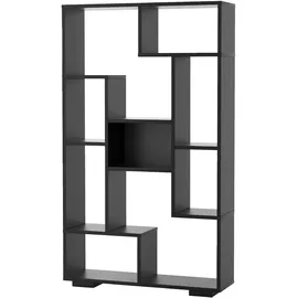Costway Bücherregal mit 9 Fächern, Standregal, Schwarz 120cm