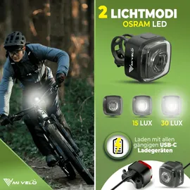 MIVELO CUBE Fahrradlicht Set Beleuchtungsset