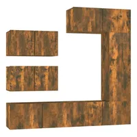 VidaXL 6-tlg. TV-Schrank-Set Räuchereiche Holzwerkstoff
