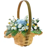 Blumenmädchen Korb - Osterkörbchen Mit Henkel, Geflochtene Bambuskörbe, Webkörbe Hochzeits-Blumenkorb, Kleine Weiden Rattan Korb Osterkorb Für Blumenmädchen, Picknick, Garten, Bau-ernhaus