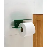 KAWENTSMANN Toilettenpapierhalter Toilettenpapierhalter ohne Bohren mit Ablage ORBI grün