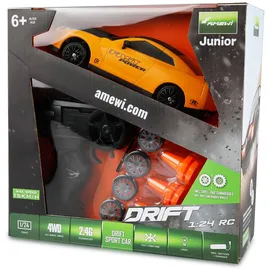 AMEWI RC-Auto Drift Sport Car 4WD 1:24 RTR gelb (21106)