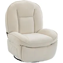 Homcom Relaxsessel Gepolstert 91 x 104 x 93 cm Weiß mit Liegefunktion