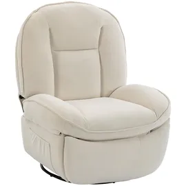 Homcom Relaxsessel Gepolstert 91 x 104 x 93 cm Weiß mit Liegefunktion