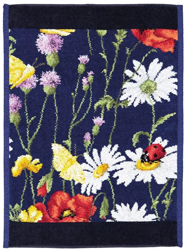 Feiler Handtücher Daisy Field Gästetuch 37x50 cm | schwarzblau - blau