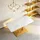 360Home Esszimmertisch 120 x 75 x 60 cm weiß/gold