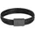 KUZZOI Armband Leder 6-reihig Magnet Basic 925 Silber oxidiert schwarz 21 cm