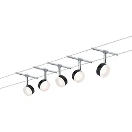 Paulmann 94457 Seil-Komplettsystem LED Seilsystem ClearLED Basisset Schwarz, Chrom