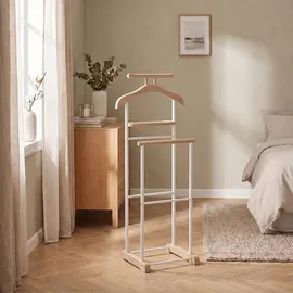 CARO-Möbel Herrendiener Medina 44 x 105 x 35 cm Eiche/Weiß