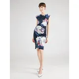 Swing Cocktailkleid Blau/Weiß 40