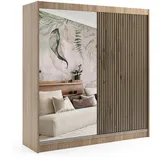altdecor Schiebetürenschrank 200 x 215 x 61 cm Sonoma Eiche