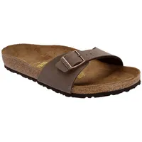 Birkenstock Madrid Birko-Flor Damen Pantoletten, Gr.-41 EU,Braun (NUBUK MOCCA)