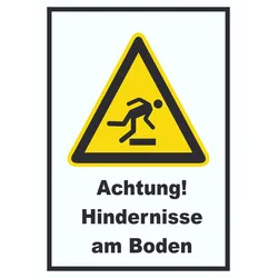 Achtung Hindernisse am Boden A6 (105x148mm) Schild