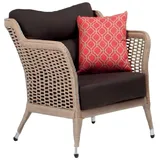 Xlmoebel Gartensessel Brauner Design-Sessel mit Rattan-Polsterung für entspanntes Sitzen (Sessel), Hergestellt in Europa braun