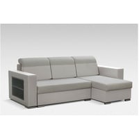 JVmoebel Ecksofa, Designer Sofa Ecksofa Stoffsofa Schlafsofa Sofa Textil Samt Eckcouch grau