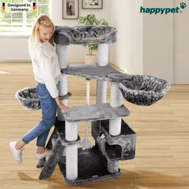 Happy Pet HAPPYPET Kratzbaum große Katzen XXL, Katzenbaum Deckenhoch, Stabil und Massiv mit Sisalsäulen und Dicker Bodenplatte, Ideal für Schwere