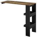 [en.casa] Bartisch Bromölla 120 x 45 x 106 cm Schwarz/Eiche