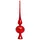 SIKORA Christbaumspitze aus Glas mit Glitzer Verzierung 2 Größen, Rot, H ca. 29 cm, für Weihnachtsbäume von 120 bis 170 cm)