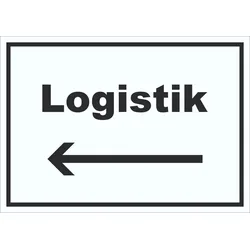 Logistik Schild mit Text und Richtungspfeil links Transport Versand waagerecht A4 (210x297mm)