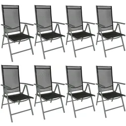 TECTAKE Aluminium Gartenstühle klappbar  8er Setanthrazit