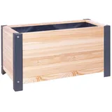 Wilk Pflanzkübel Lärche 80 cm x 40 cm x 41 cm Metallbeschläge in Anthrazit FSC®