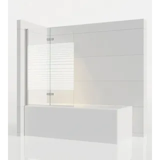 IMPTS Badewannenaufsatz Duschwand für Badewanne Duschabtrennung 2 TLG 3TLG Chrome Schwarz, Nano Sicherherisglas, (Set, 2 tlg), Duschtrennwand Badewanne Chrome 2 teilig Milchglas silberfarben 120 cm x 140 cm