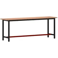 vidaXL Werkbank 220x55x81,5 cm Massivholz Buche und Metall