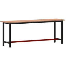 vidaXL Werkbank 220x55x81,5 cm Massivholz Buche und Metall