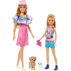 MATTEL HRM09 Barbie und Stacie Schwestern Puppenset mit 2 Hunden und Zubehör