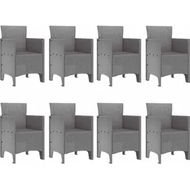 vidaXL 9-tlg. Garten-Essgruppe Weiß Poly Rattan
