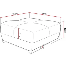 Mirjan24 Polsterhocker Logo 90 x 45 x 90 cm Grau