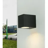 Licht-Erlebnisse Wandstrahler Außen, Anthrazit GU10 IP44 witterungsbeständig, eckig, H:8 cm, Modern, Außenleuchte wand Haus,