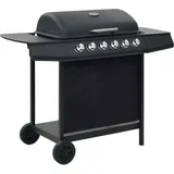 vidaXL Gasgrill mit 6 Brennern schwarz 44281