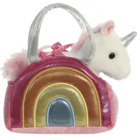 AURORA 61171 - Fancy Pals Einhorn in Regenbogen-Tragetasche, Plüsch, ca. 20 cm, 2-teilig