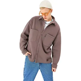 COFI Hemdjacke aus Baumwolle in Oversize Fit Übergangsjacke (S) Braun - Braun
