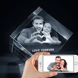 Naispanda Personalisierter 3D Kristall mit Foto, Benutzerdefinierte 3D Kristall foto, Bilderrahmen, Lasergravur-Kristallfoto, bestes Geschenk für Denkmal, Hochzeit, Geburtstag, Abschluss