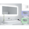 LED-Badspiegel Hochglanz-Weiß 100x8,5x37 cm Acryl