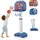 Costway 4 in 1 Kinder Basketballkorb Set, Basketballständer höhenverstellbar & Ringwurf & Klebeball & Golfspiel, Korbanlage für Indoor...